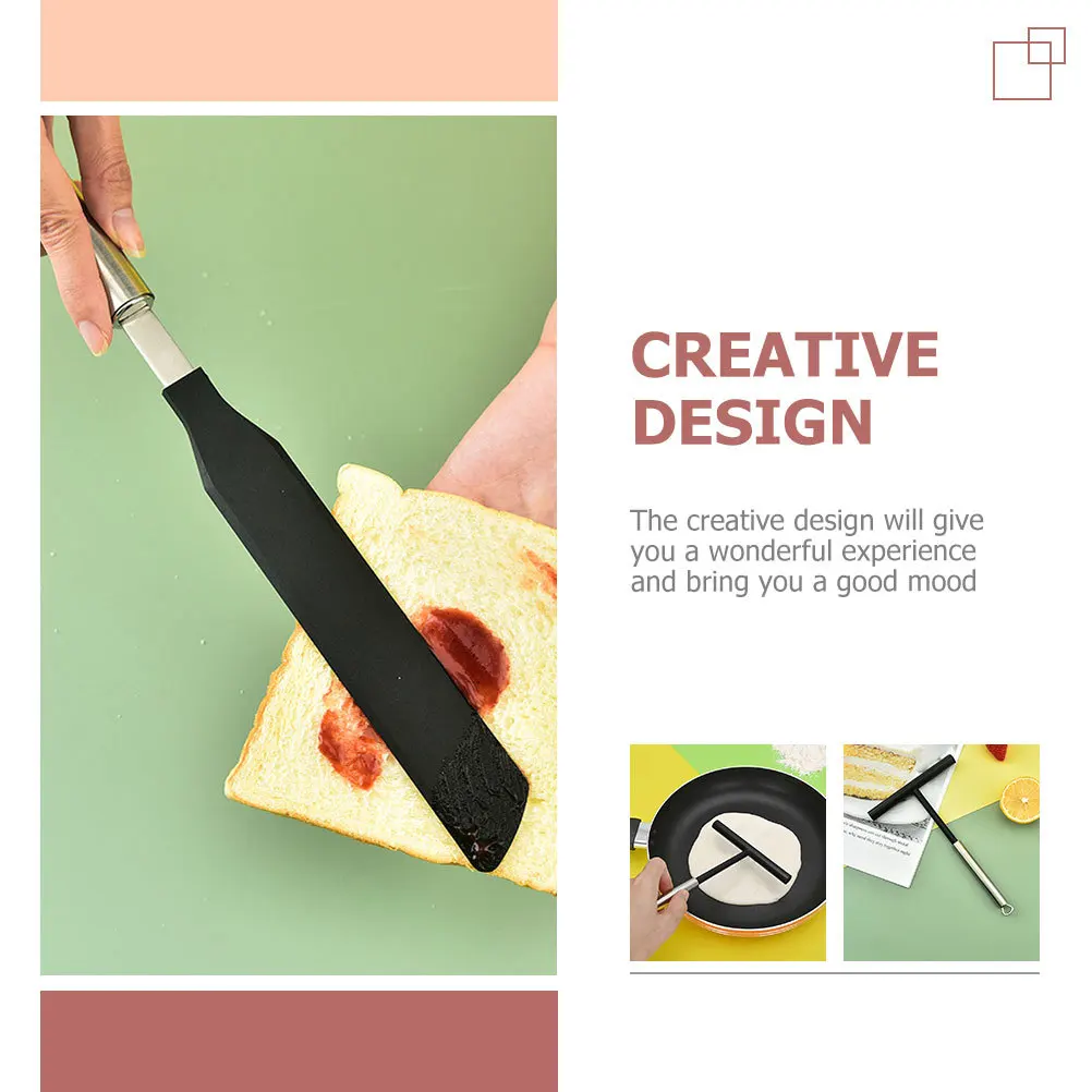 

2 Piece Set Stainless Steel Pancake Crepe Spatula Maker Tamale Tool Kitchen Gadgets Easy Crepe Spreader Tool Use