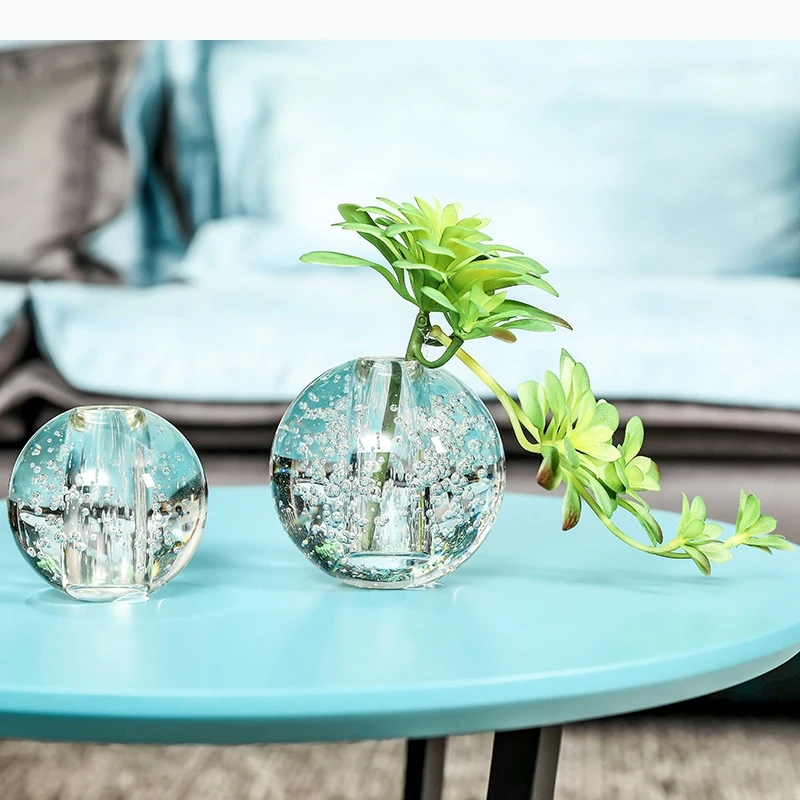 Transparent Bubbles Glass Vase Flower Pots Desk Decoration Flowers Arrangement Floral Vases Room Aesthetic Decor