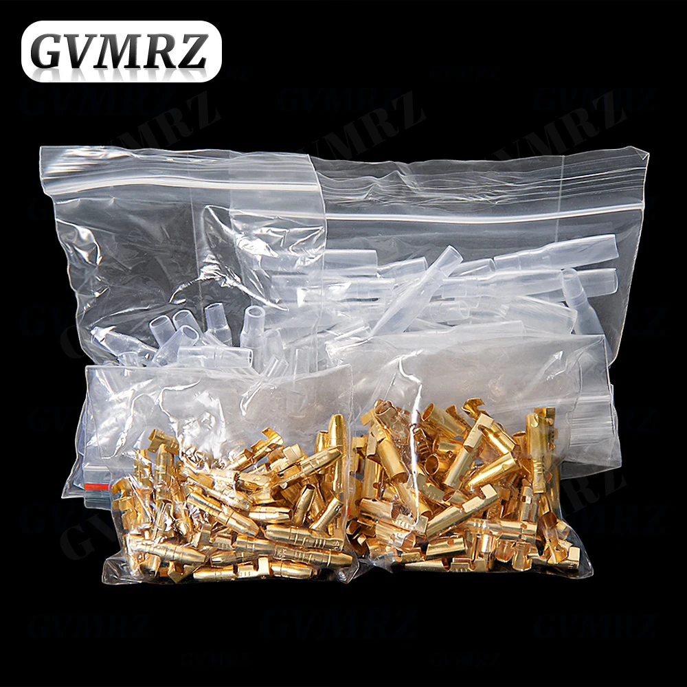 50sets 4.0 bullet Crimp terminal car electrical wire connector diameter 4mmFemale + Male + Case Cold press terminal