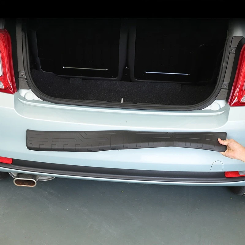 

Gao Ruying For Fiat 500 2016-2024 TPE Black Car Rear Bumper Anti-scratch Plate Cover Trim Stickers Car Accessories