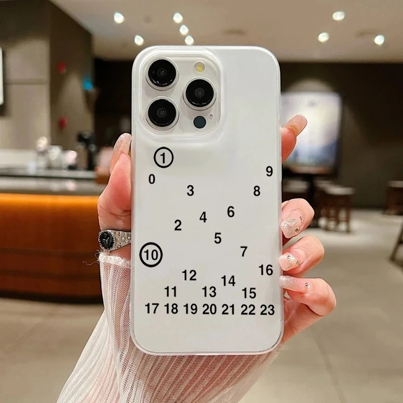 Funda mate translúcida con números para iPhone 17 16 15 14 Pro Max 13 12 11 XS X XR 7 8 Plus 17 Air, suave a prueba de golpes 4