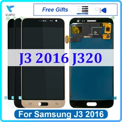 터치 스크린 디지타이저 어셈블리 교체, 삼성 J3 2016 J320 SM-J320F J320G 용 LCD 디스플레이, 무료 스크루드라이버 및 접착제 포함