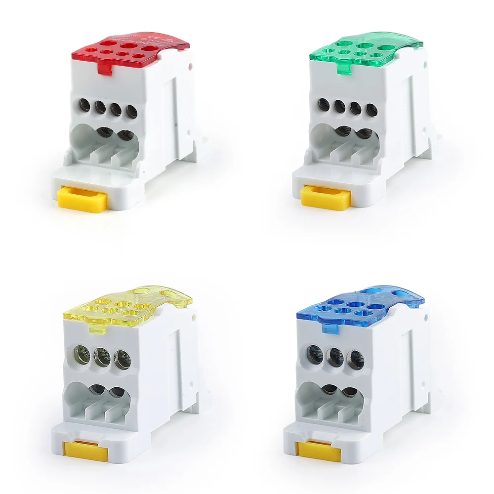 UKK 80A 125A 160A Single-pole Splitter Large Current One into Multiple Branch Line Terminal Din Rail Wire Connector junction box