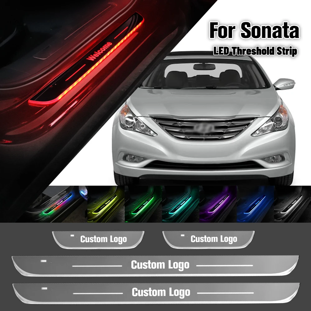 

For Hyundai Sonata 1998-2023 Car Door Sill Light Customized Logo LED 2017 2019 2021 Welcome Threshold Pedal Lamp Accessories