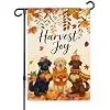 Harvest Joy Fall Dogs Garden Flag 12x18 Inch，Thanksgiving Yard Decor jjp