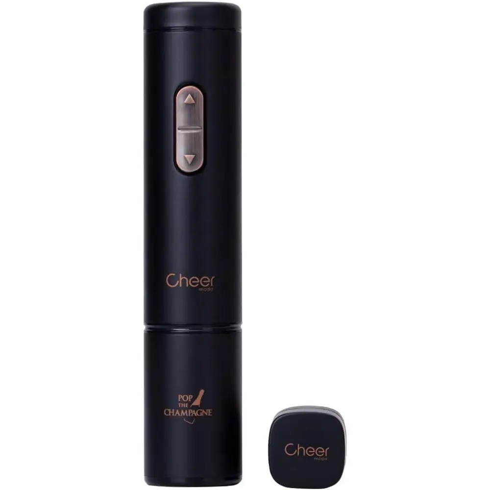

Electric Wine Opener, Cordless Bottle Corkscrew, and Oil Cutter - Perfect Gift for Wine Lovers (Black)
