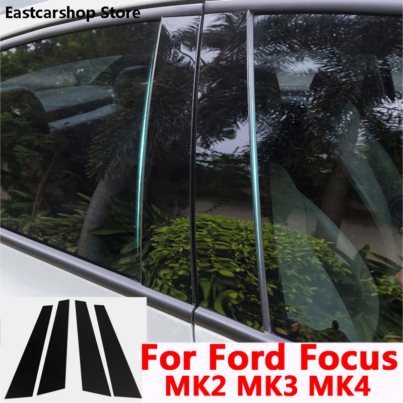 For Ford Focus MK4 MK3 MK2 Focus 2005-2022 Car Central Middle Column PC Window B C Pillar Strip Sticker Cover Sedan Hatchback