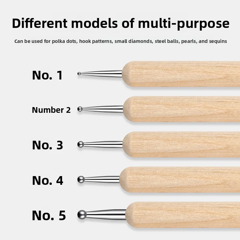 5pcs/bag Nail Art Dotting Pen Nail Tools Polka Dot Double-ended Dotting Pen Diamond Pen Nail Technician Drilling Sticky Dot Pen