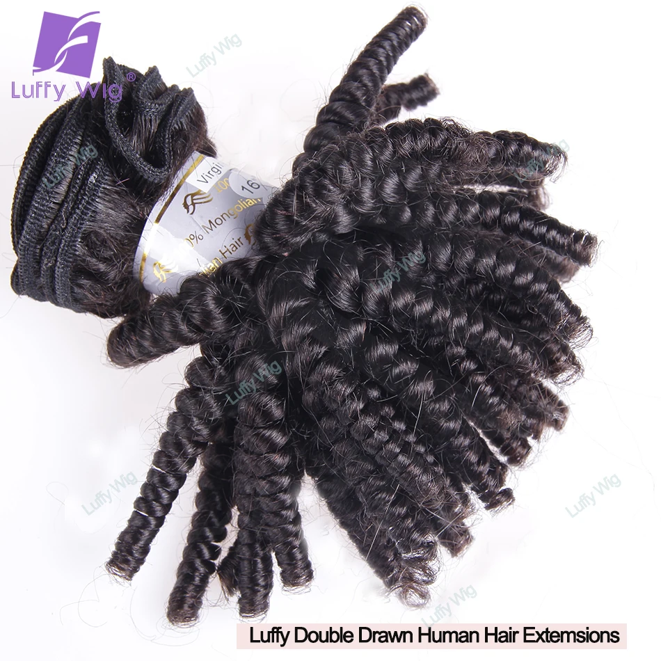 Funmi onda pacotes de cabelo humano para mulheres negras, double dawn, bouncy, trama, brasileiro, remy, real, extensões, luffy