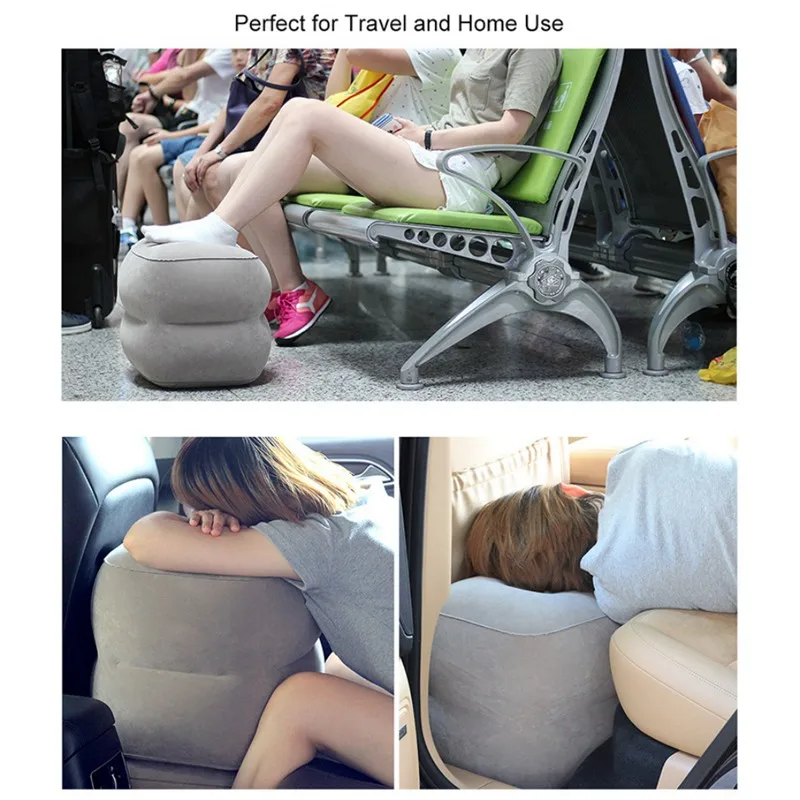 1/2/3 Layers Self Inflatable Portable Travel Footrest Pillow Airplane Train Car Height Adjustable Flight Sleeping Resting Pad