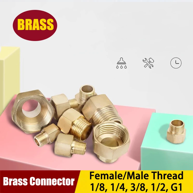 1Pcs All-Copper Reducing Male Threaded Female Threaded Straight-Through Adapter 1/8 1/4 3/8 1/2 3/4 Diameter Conversion Adapter
