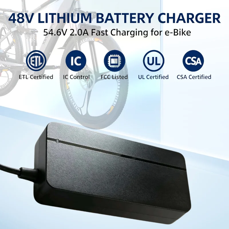 54.6V 2A fast battery charger for the Super 73, fitted with a 3-pin connector (48V), compatible with the Z/S/R, ZX,  S2 serie - view 3