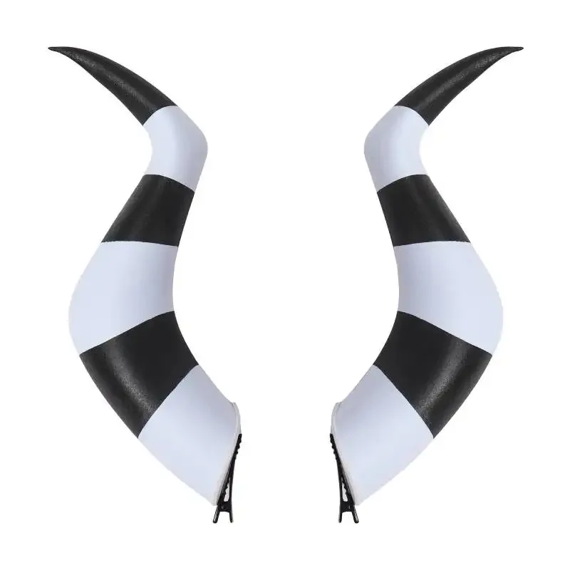 WENAM أنيمي Helluva تأثيري بوس Moxxie تأثيري Moxxie قرون أسود أبيض قرون بيند النساء الرجال هالوين تأثيري الدعامة