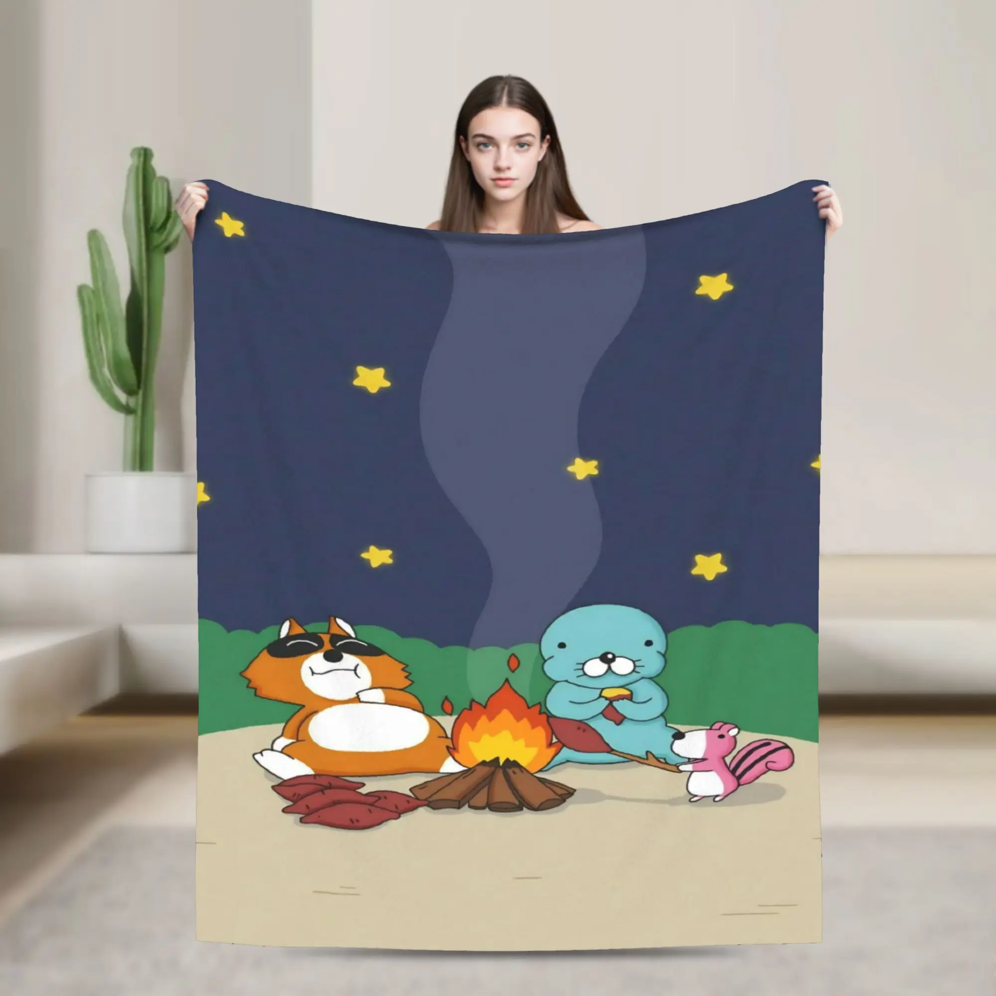 bonobono Stuff Blanket Ultra-Soft Flannel  Throw Blankets Relax Bedding Throws