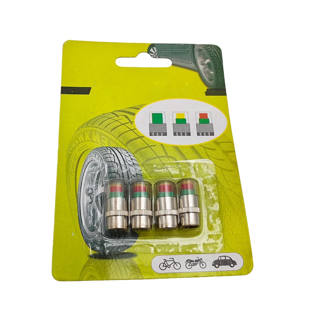 Stainless Steel Tire Pressure Monitor Valve Stem 36PSI Visual Indicator For Automotive Vehicle Wheel Maintenance Parts