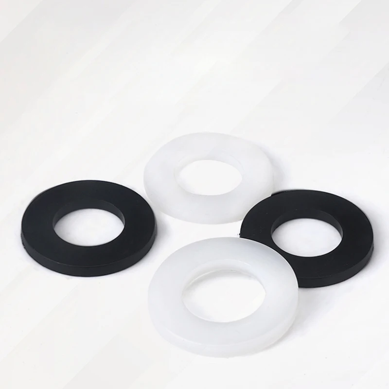 10/100pcs O Ring Black White Plastic Nylon Flat Washer Spacer Insulation Seals Gasket For Screw M2 M2.5 M3 M4 M5 M6 M8 M10 M12