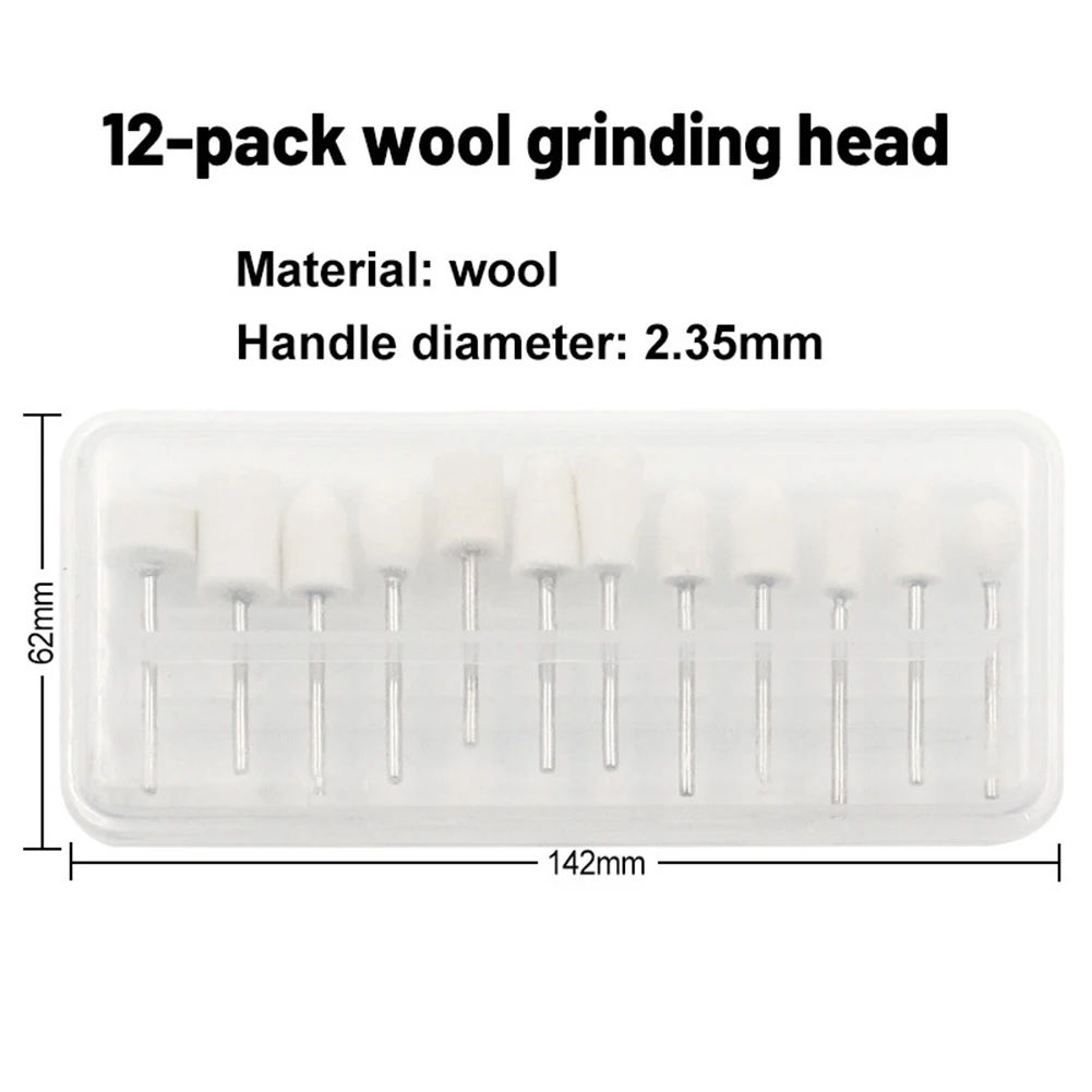 Garden Home Polishing Wheels Grinding Head White Silver 12Pcs Set Mini Parts Smooth Wool Accessories Polishing