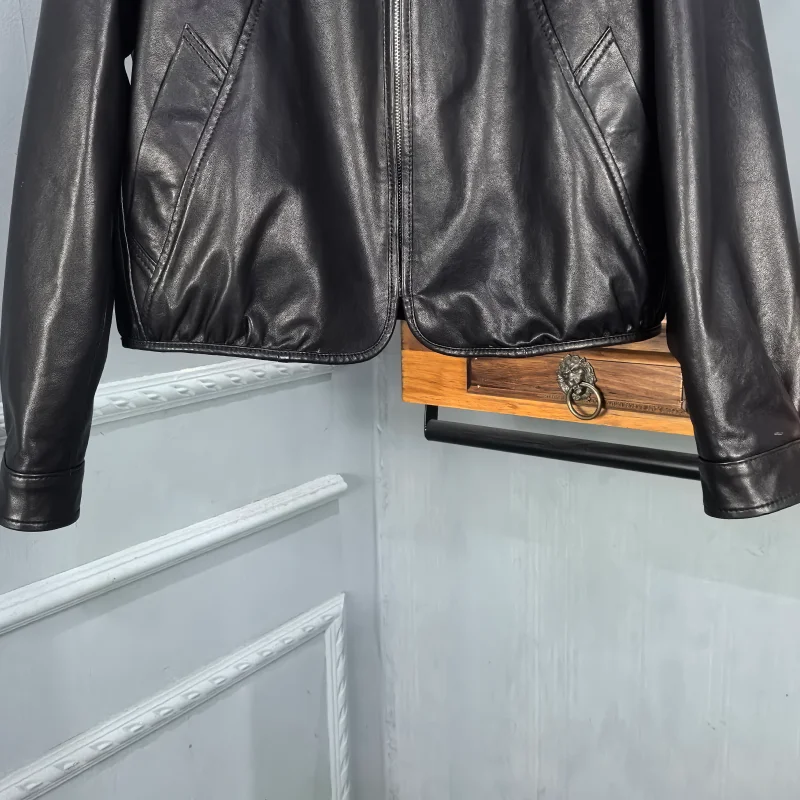 2026年春 レディース レザージャケット ジッパーカラー タンニングレザー カジュアル スタイリッシュ ユース向け 長袖 シープスキン