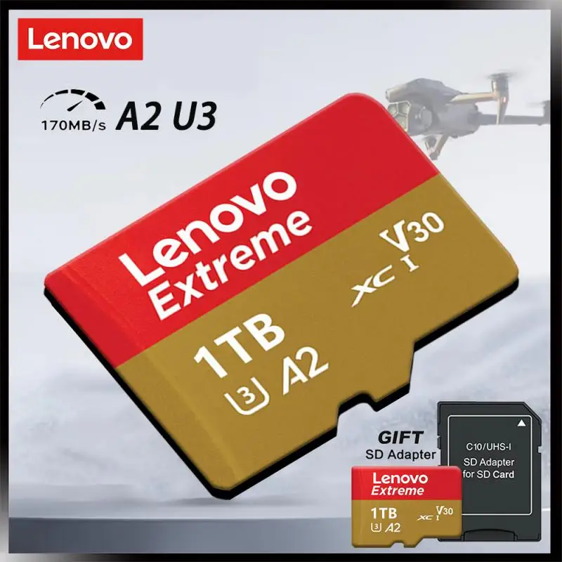 Lenovo Memory Cards 1TB 512GB Large Capacity SD Card 128GB 256GB Mini TF Card High Speed Flash Card for PC/Desktops/Mac/Camera