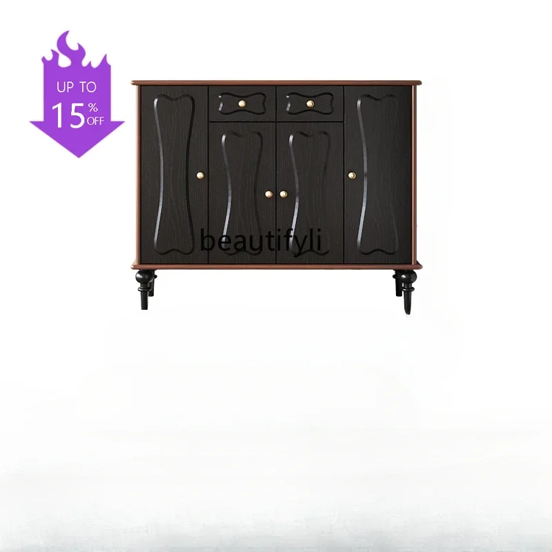 Q181  Black Shoe Cabinet Home Modern Minimalist Extremely Narrow French Style Locker Light Luxury Entrance Entrance Balcony A
