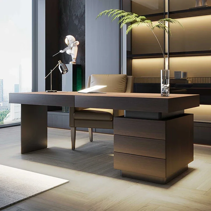 

Italian minimalist light luxury study desk advanced design inductor computer desk writing desk home modern boss desks