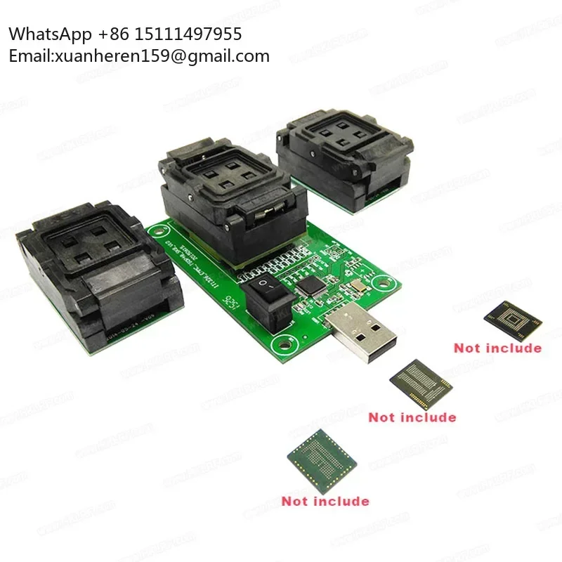eMMC eMCP test socket 3 in1 USB adapter for BGA153/169/162/186/221 data recovery