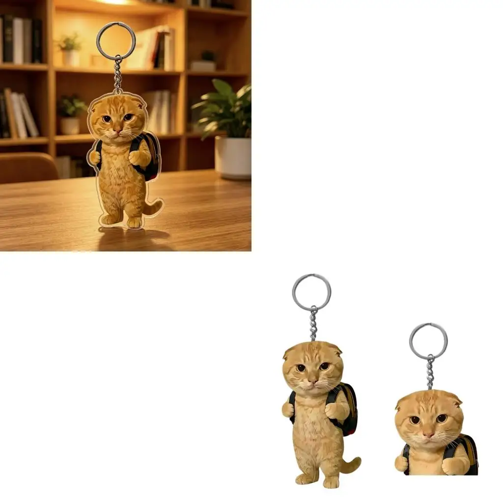 XA6H XA6H Trend Acrylic Cats Keychain Attractive Little Cats Rings Face Charm for Adding Fun to Your Or Bag Accessories - Aliexpress Deal
