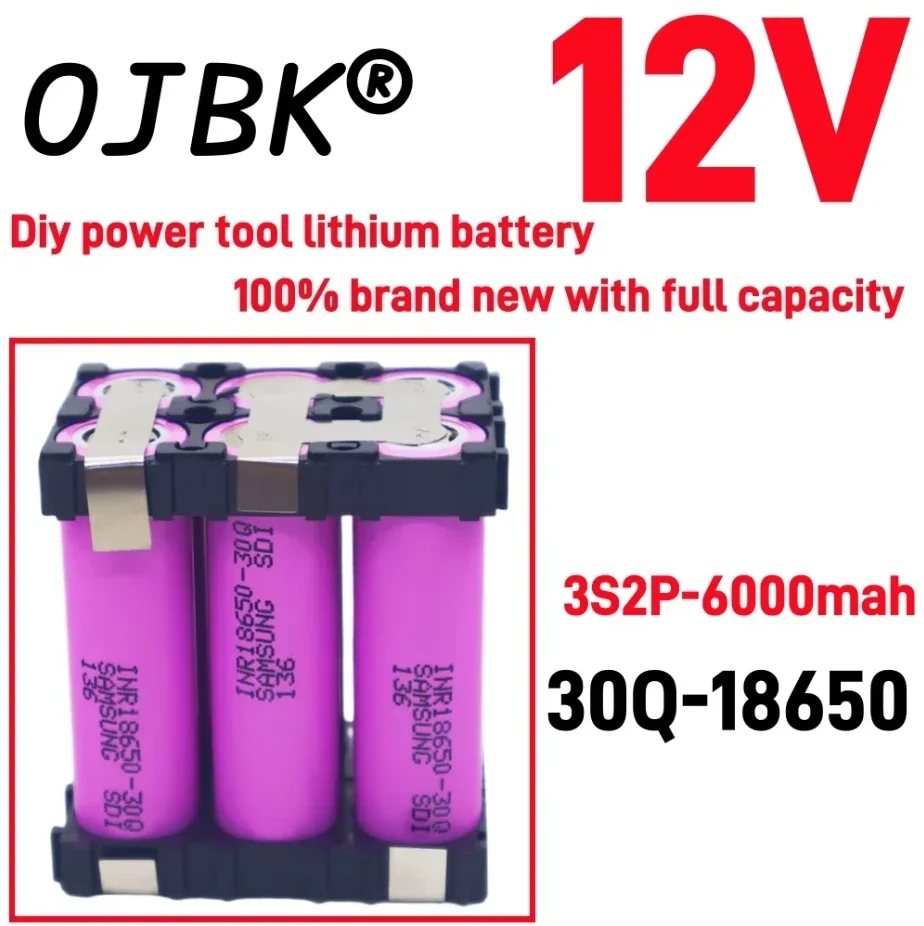 Original 100% Full Capacity 20A 18650 30Q 3000mAh 6000mAh 3S 4S 5S 12.6V 14.8V 18V DIY Screwdriver Battery Welding Battery Pack