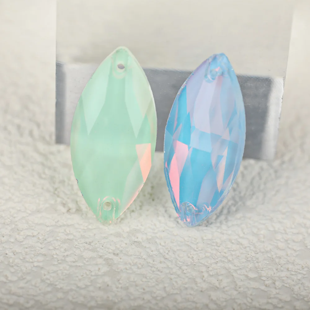 VC Mocha Opal Fluorescent Navette Sew on Rhinestone Navette Sewing Diamond Glass Diamond DIY clothing accessories