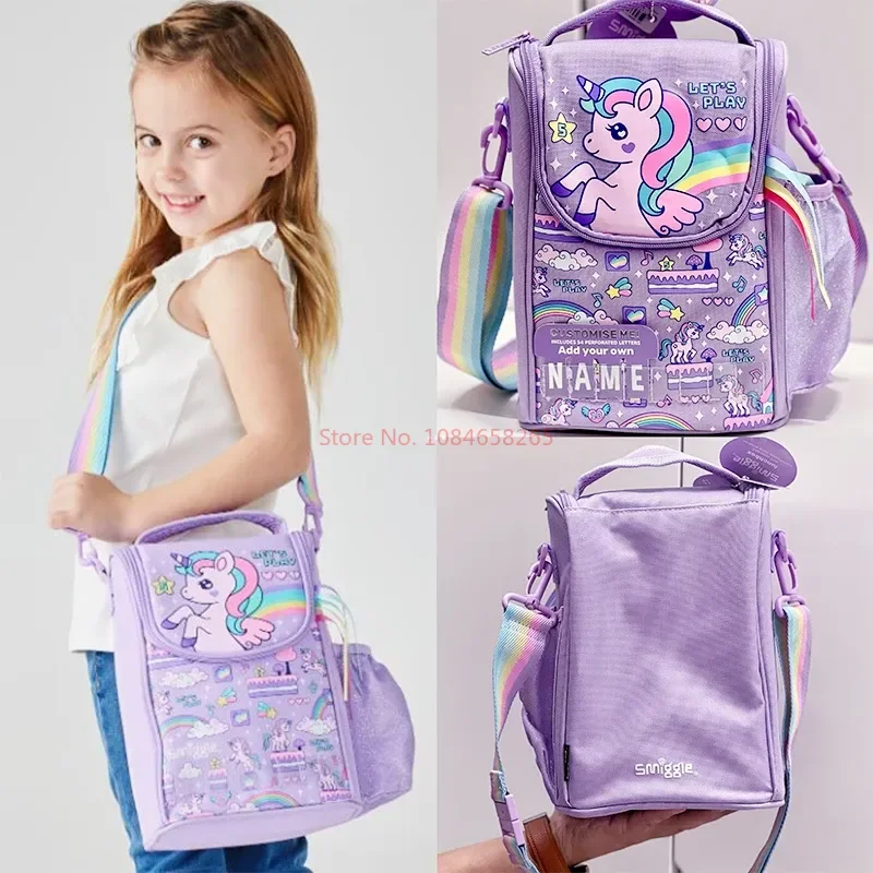 2024 New  Australian Smiggle Music Pony Student Backpack Kindergarten Backpack Crossbody Wallet Pen Bag Lunch Box Water Cup Gift