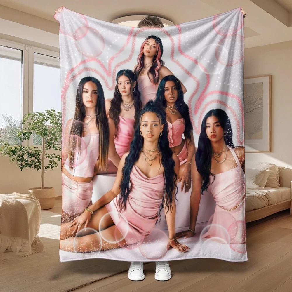 Korean Fashion Group Flannel Blanket, Quality Soft Warm Throw Blanket Winter Couch Bed Fluffy Bedspread, Gift for Back-to-school