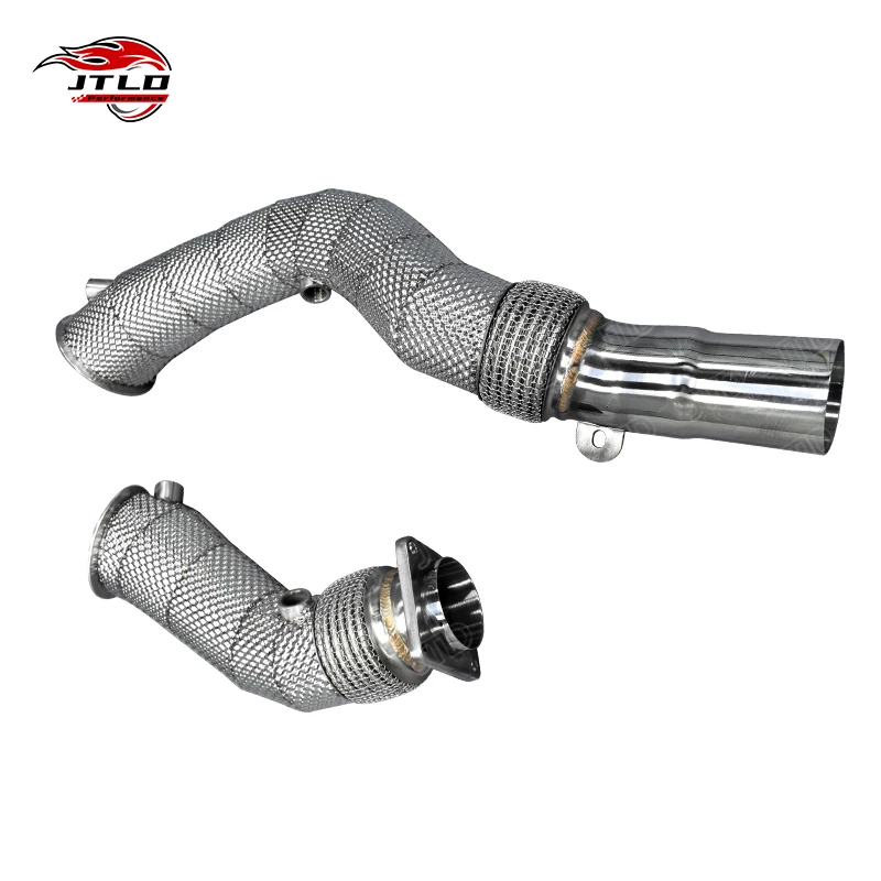 JTLD in Stock 304 Stainless Steel Straight Pipe Exhaust Downpipe for BMW G80 M3 G82 M4 with Heatshiled