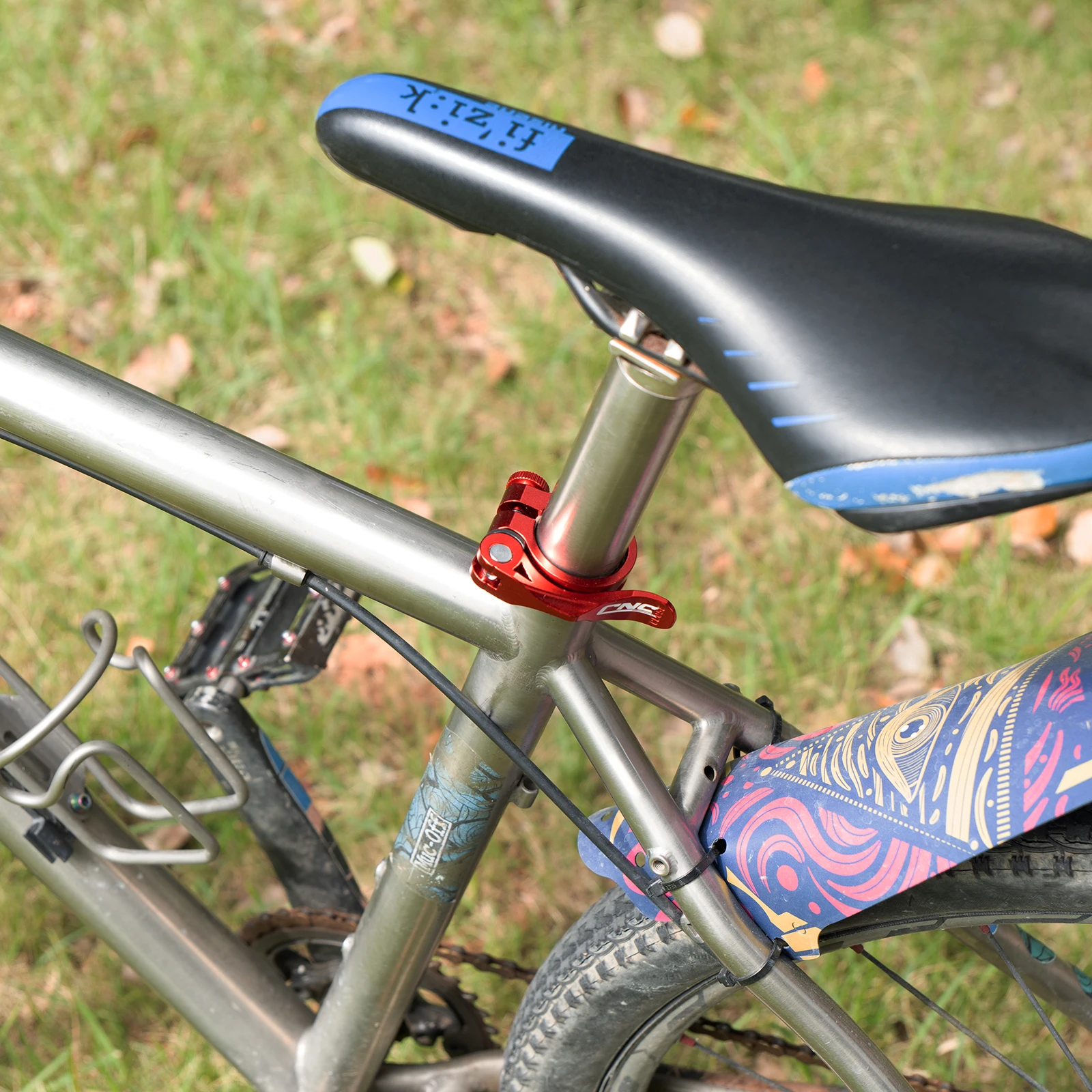 CNCLOL Aluminium-Legierung Fahrrad-Sattelstützenklemme 31,8/34,9mm Schnellspanner Sattelstützenkragen für MTB Rennrad – Detail 10