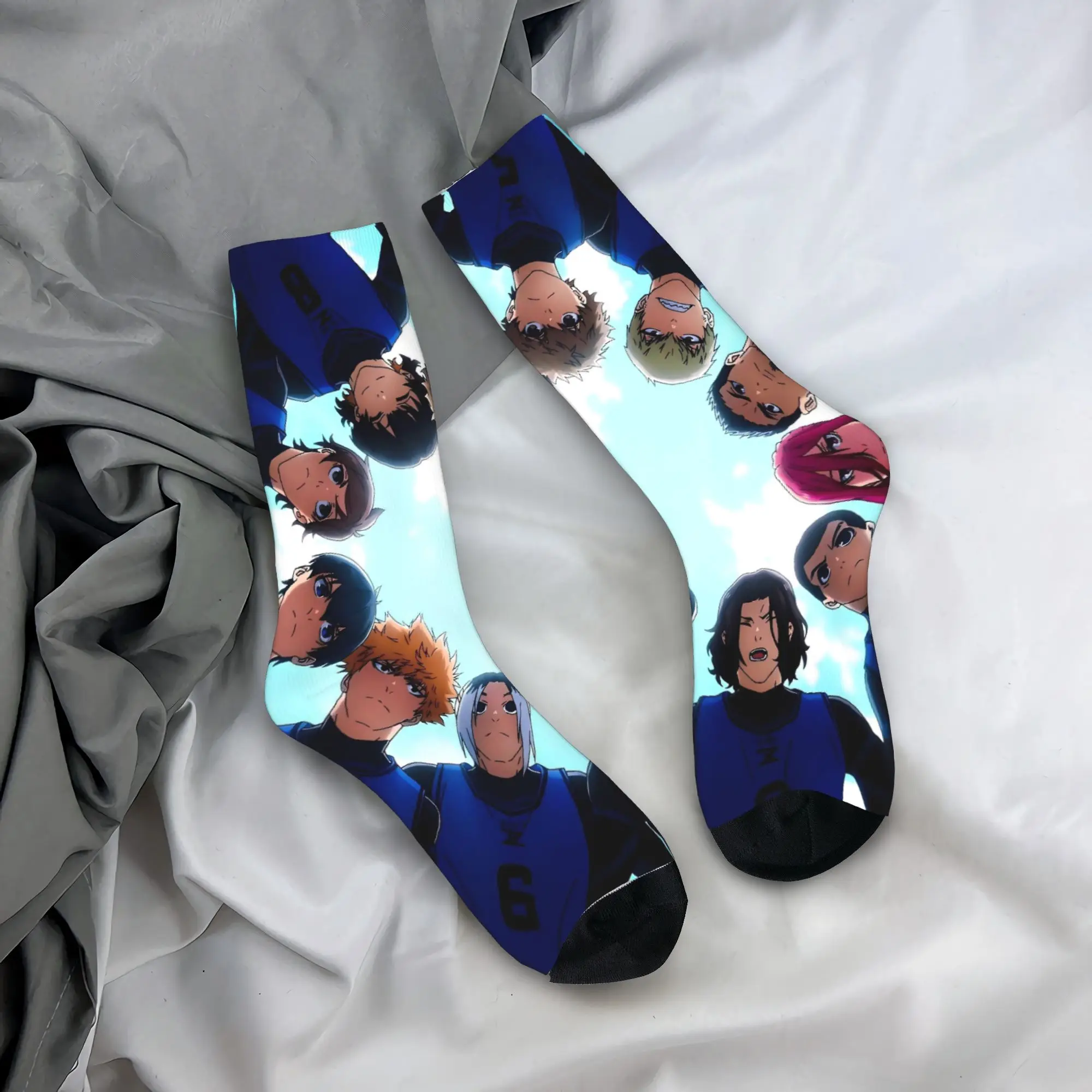 

Мужские носки с синим замком, аниме-чулки, противоскользящие удобные носки, зимние винтажные дизайнерские носки для скалолазания