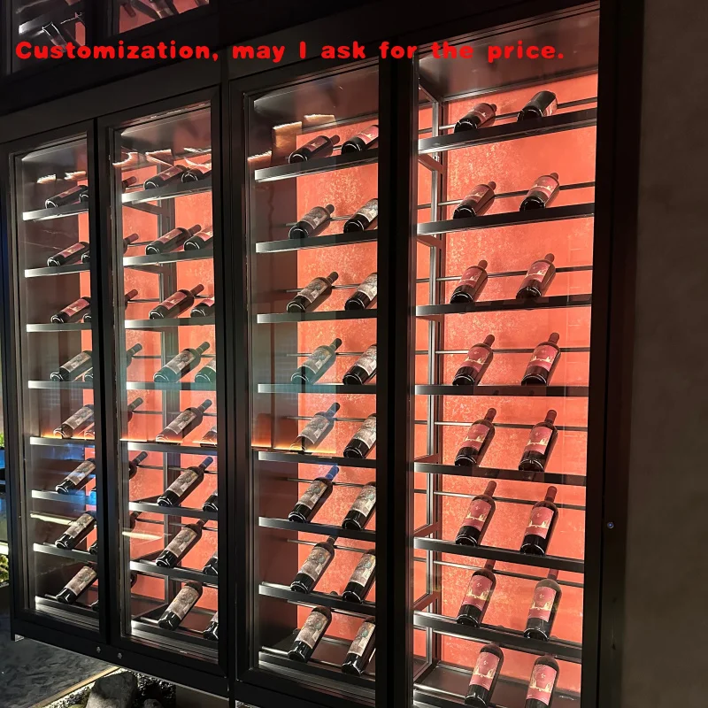 

custom.Home Furniture Restaurant Clubhouse Display Cabinet Red Wine Cooler and Showcase Rack with Constant Temperature Control