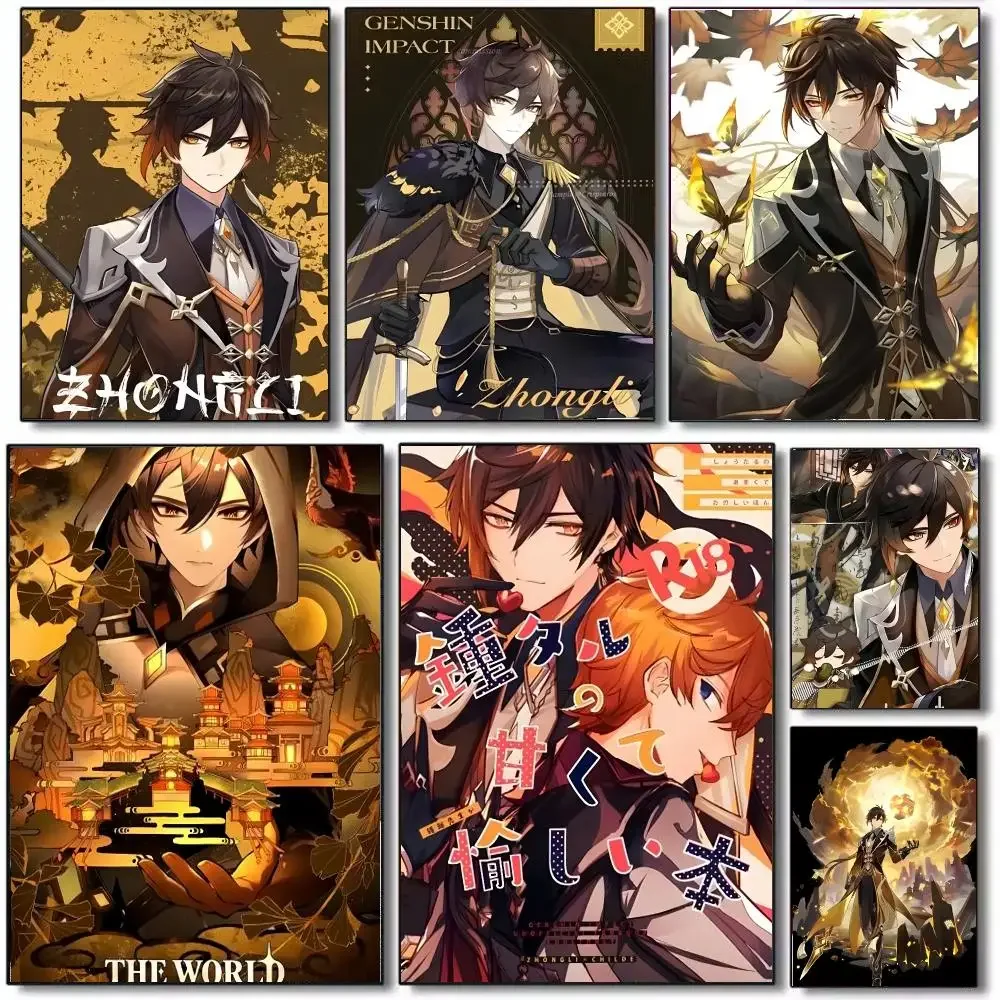 Game Character Zhongli-S Poster Wall Art Printed Decor  Stylish Home Gift for Living Room Bedroom Corridor Cafe
