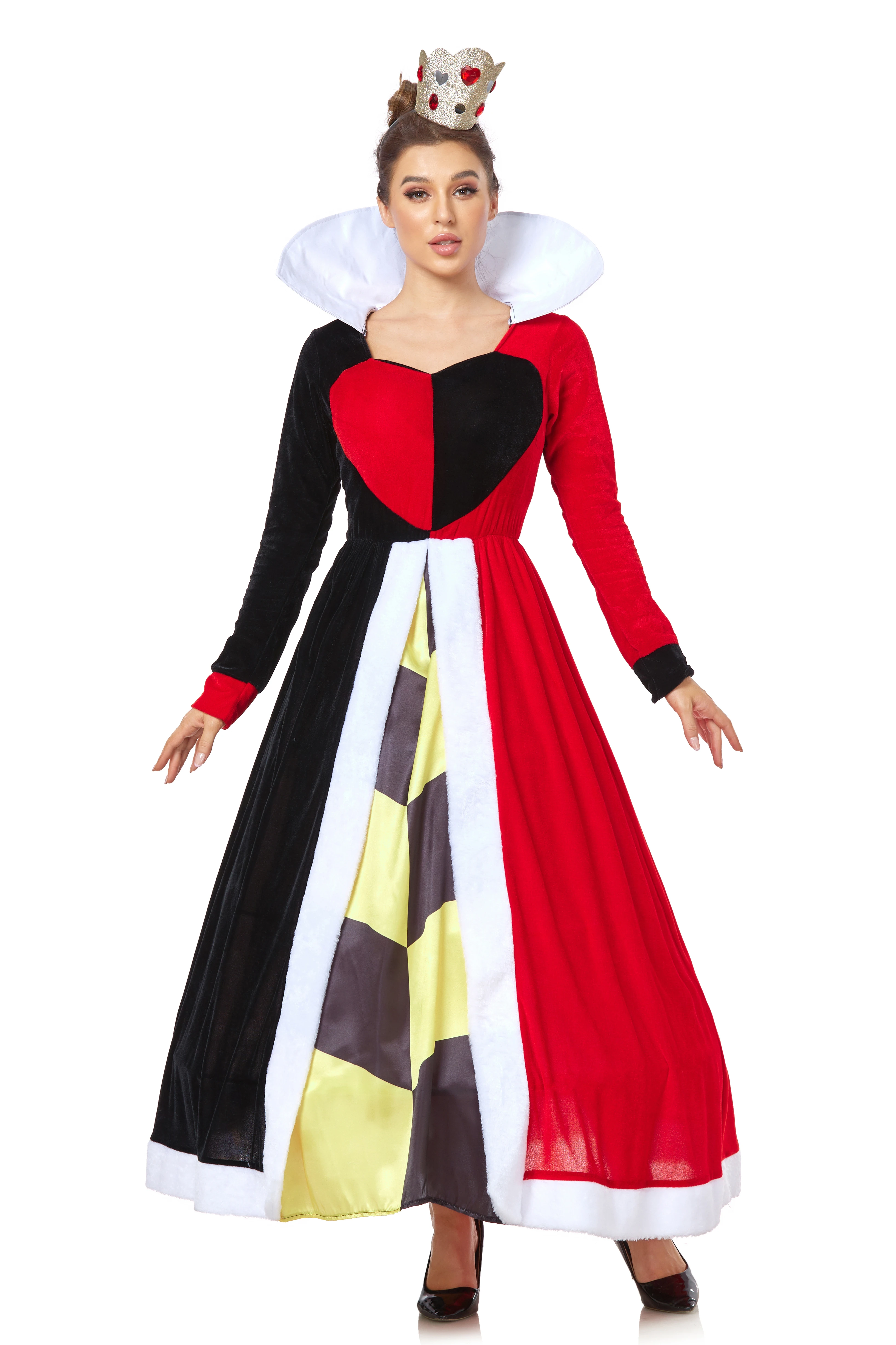 Halloween Carnival Party Anime Queen of Hearts Cosplay Costume Drama Stage Performance Alice In Wonderland Disguise Fancy Dress