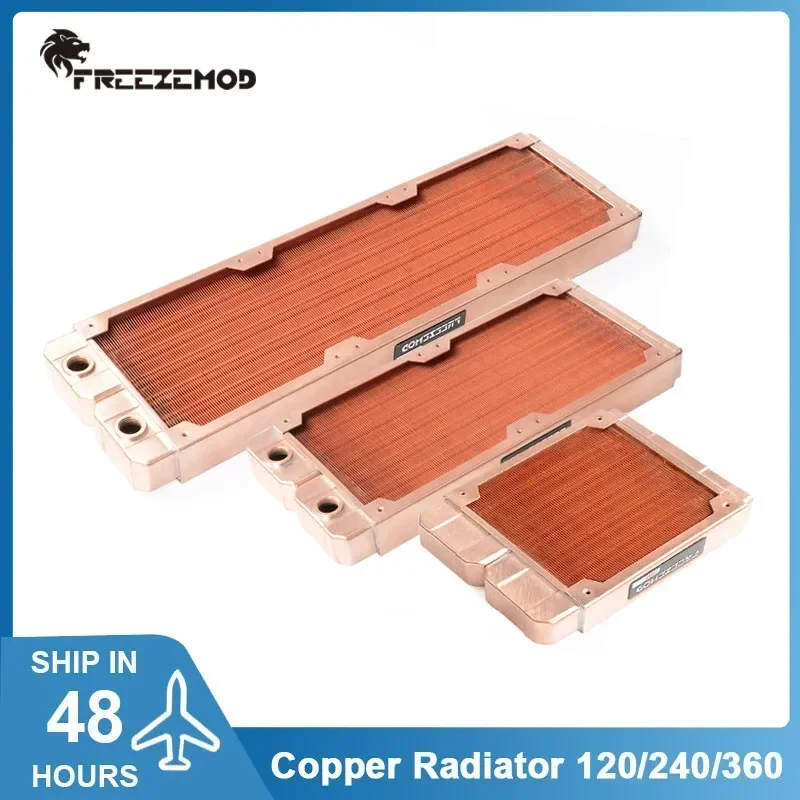 

FREEZEMOD 30mm Thickness Pure Copper Computer Radiator 120/240/360mm PC Water Cooler Heatsink G1/4‘’ Thread