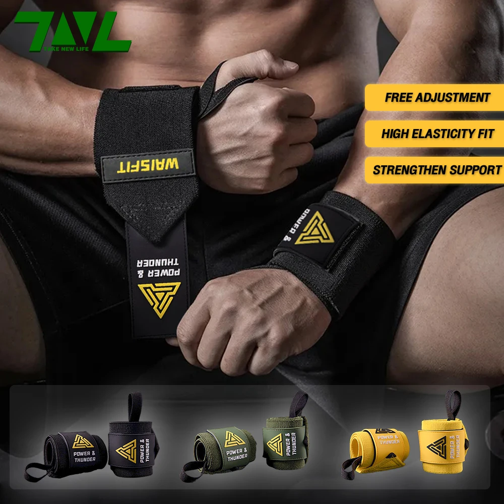 1 Pair Elastic Breathable Wrist Support Adjustable Stylish Wristbands for Intense Gym Workouts Bench Press Deadlift Fitness