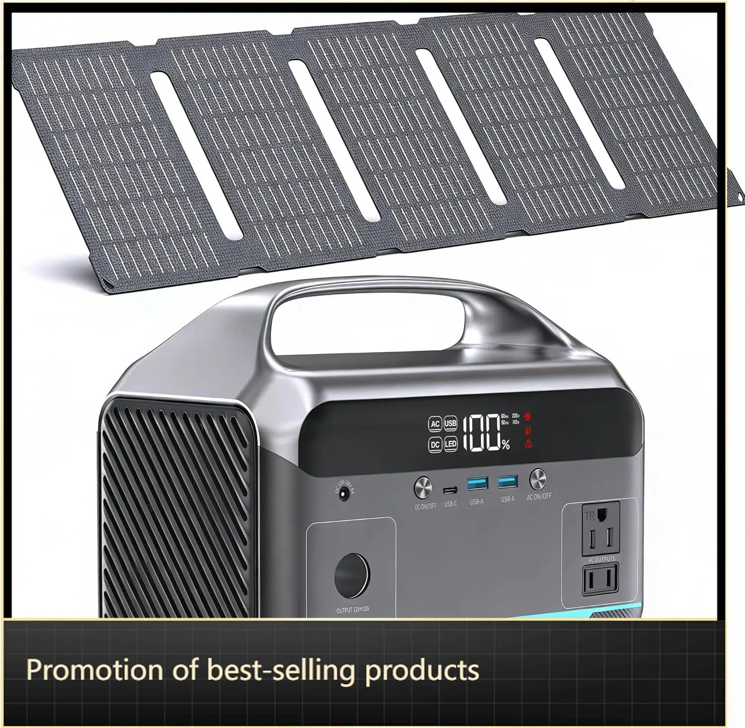 

Portable Power Station Solar Panel Included 288Wh 90000mAh LiFePO4 Battery 350W Peak 7 Port Design Fast Charging Solar Generator
