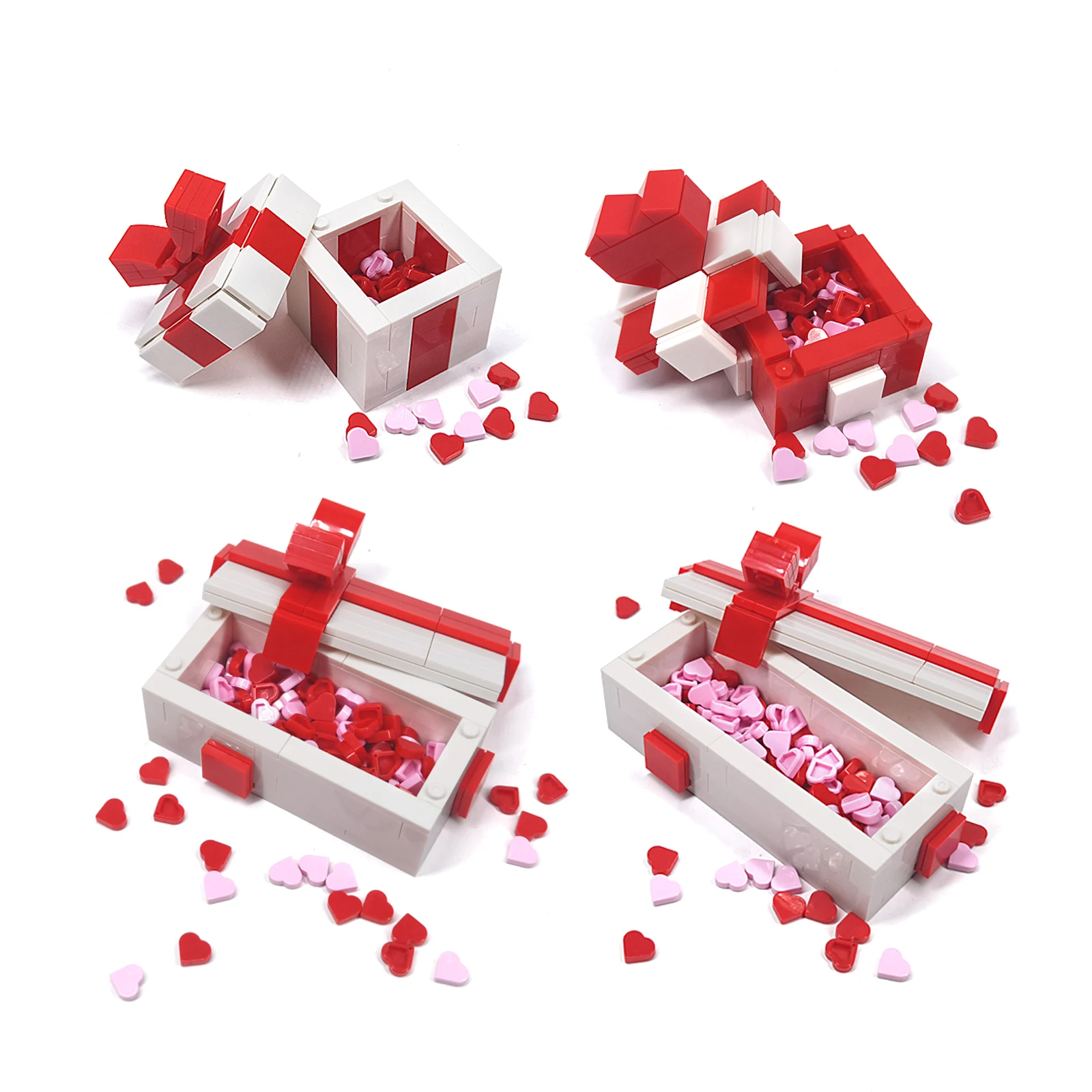 MOC Model Valentine\'s Day Gift Box Love Jimubox The Ring Box Building Bricks Jewelry Box DIY Plastic Items Toys for Children