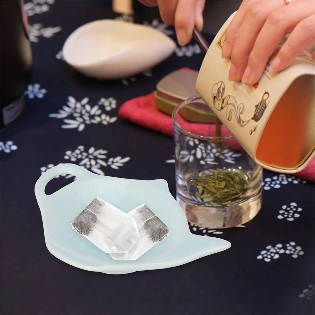 

Ceramic Tea Bag Holder Teapot-Shaped Creative Multi-Use Dish for Tea Bags Snacks Condiments Organizer Tray Snail Teabag Holder