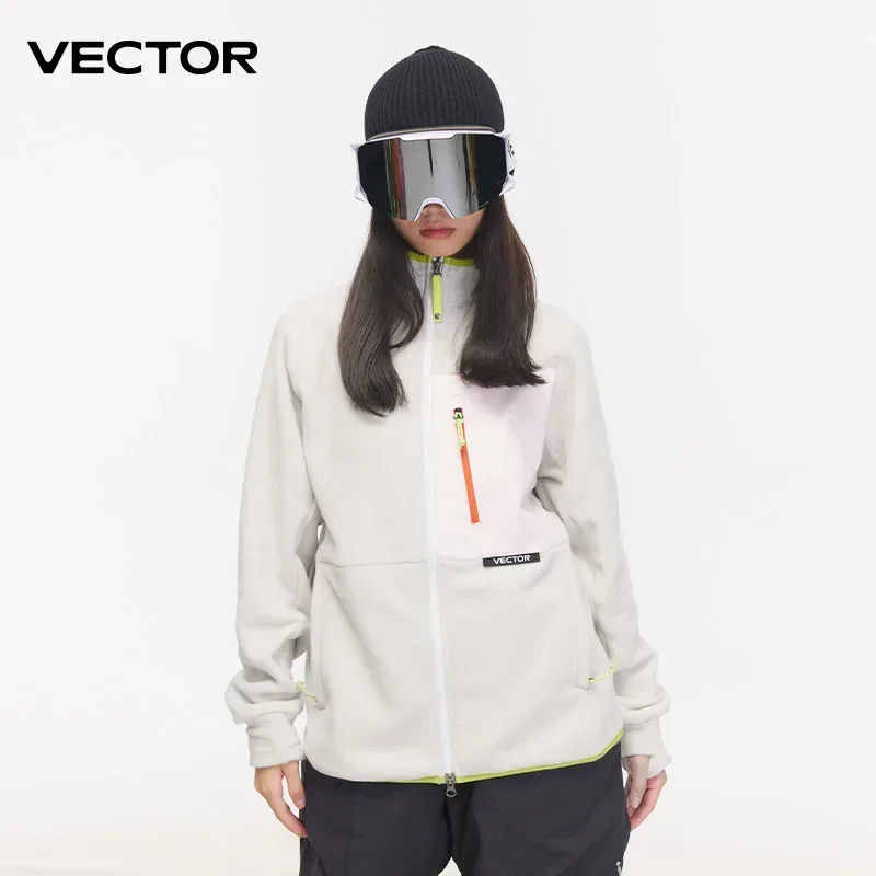 VECTOR Fleece Jacket Woman Autumn Winter Warm Coats Men Clothing 2023 Contrast Sleeve Sweatshirt Coats Color Outdoor Jakcets