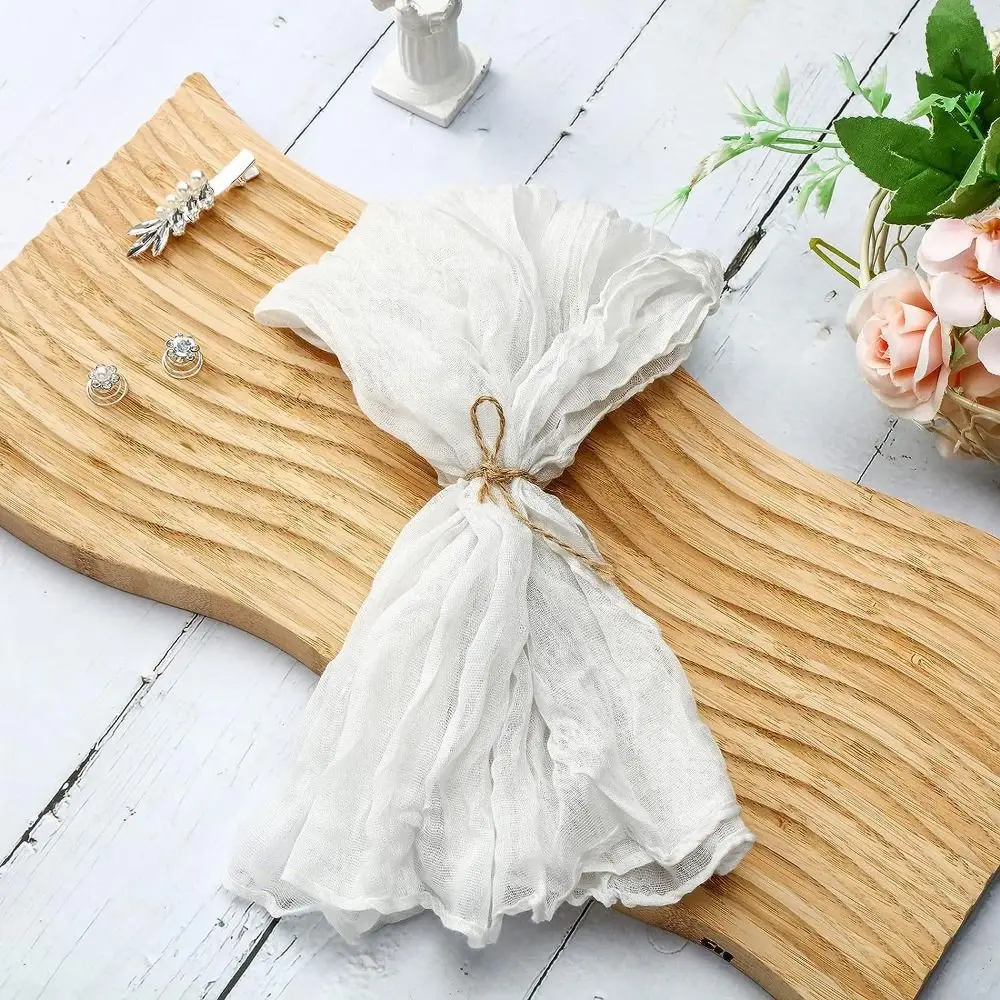

Party Supply Table Decoration Gauze Napkin Reusable Thin Cotton Napkin Solid Color Vintage Placemats Home