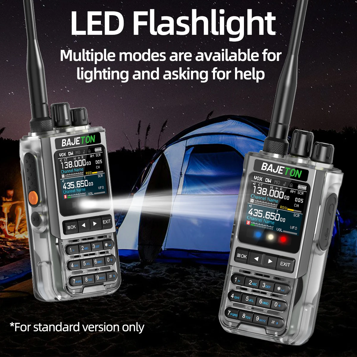 BAJETON BJ-8200 Walkie Talkie Full Band Bluetooth Pemrograman Telepon Jarak Jauh 10W Tri Power NoAA Pereduksi Kebisingan Radio Ham