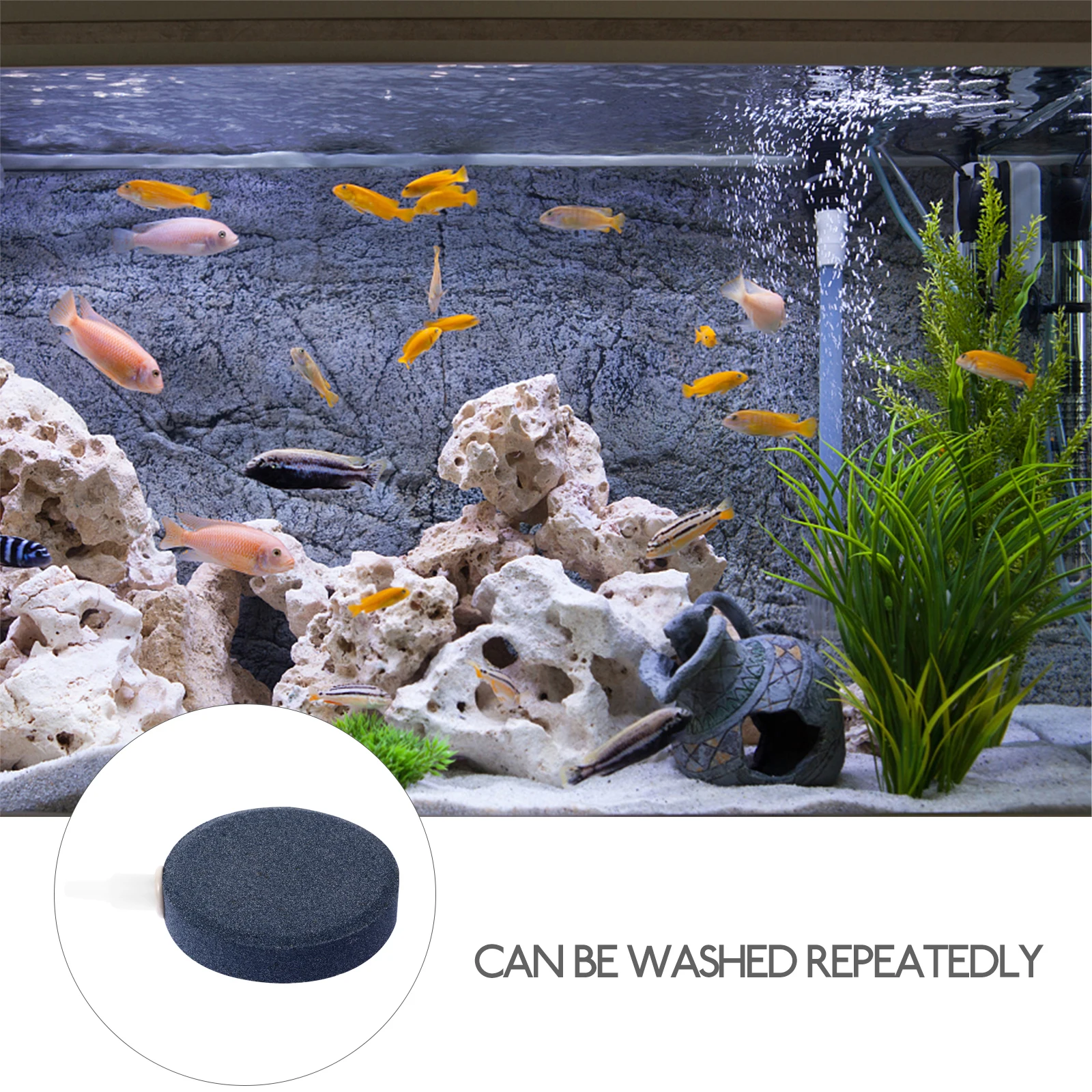 

4pcs Air Stone Disc Bubble Diffuser Natural Fine Sand Head for Fish Tank Aquarium Oxygen Enhancer Reusable Durable Corrosion