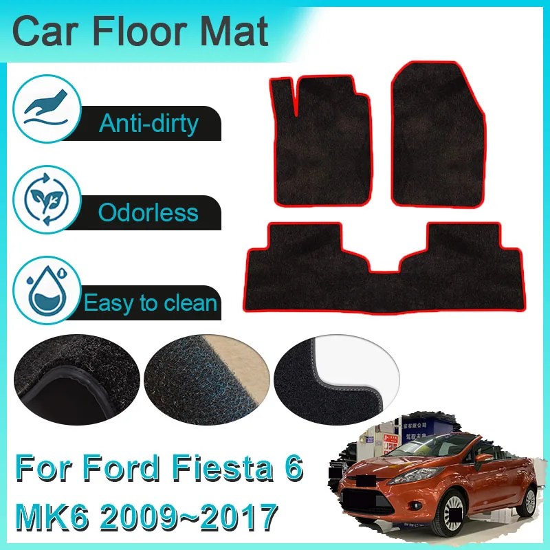 

Автомобильные коврики для Ford Fiesta 6 MK6 2009 ~ 2017 2010 2011 2012 2013 Подушечки для ног Ковры Чехлы Коврики Панель Подушечки для ног Автоаксессуары