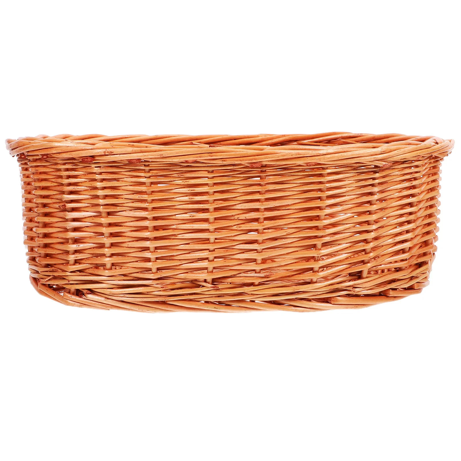 Прочная деревянная тканая корзина Функциональное хранение закусок с фруктами и хлебом Эстетическое дополнение к любой кухне Обеденная зона