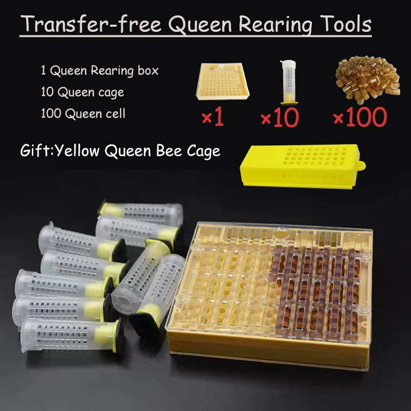 

Queen Bee Rearing System Kit Queen bee breeding box Cell Cups Cage Complete Kit Apiculture Rearing Tools beekeeping equipment