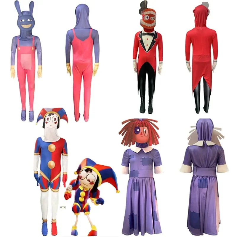 Incroyable cosplay numérique pour enfants, Halloween, licorne, pomni, Caine, rabatro, Jax, dessin animé, Geltheater, cadeaux de Noël pour enfants